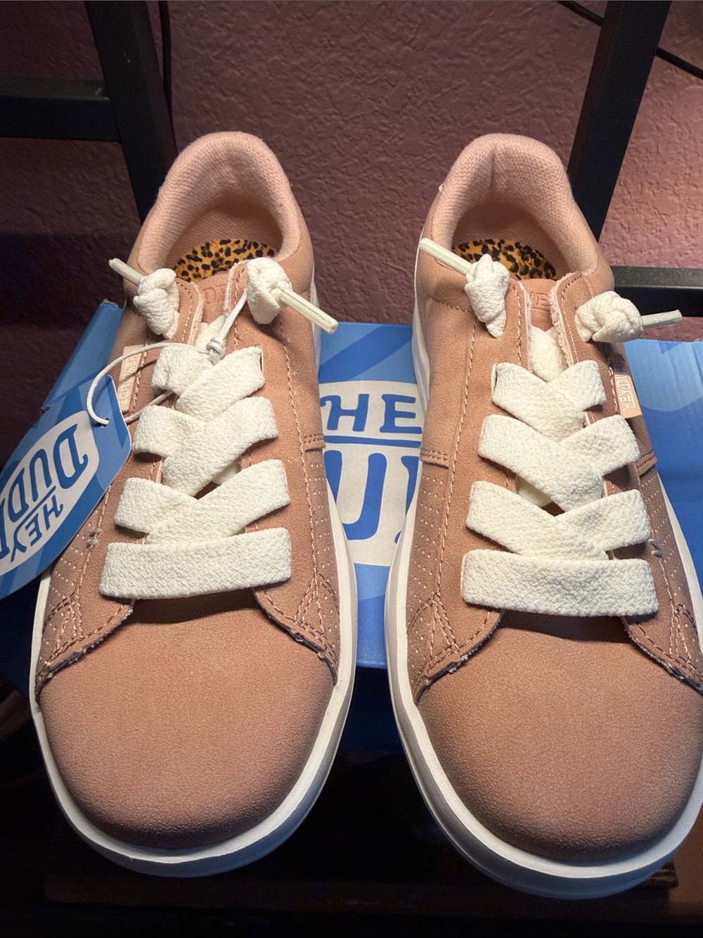 NWT Hey DudE Blush Duo Classic Sneakers with Cream Laces.